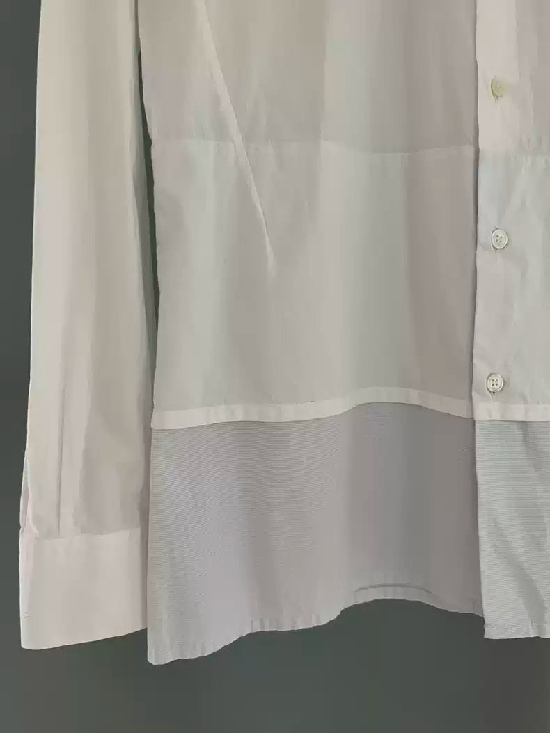 Raf Simons Men's blue and white stitching shirt