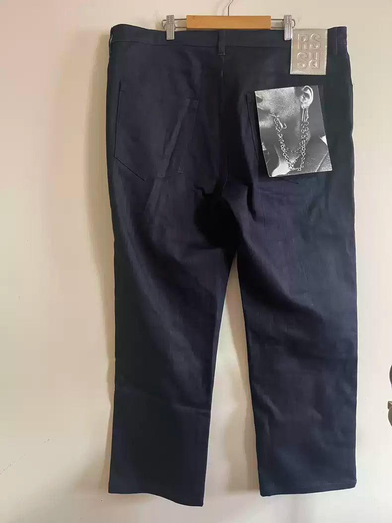 Raf Simons Ss19 Primary Color Deep Navy Blue Jeans