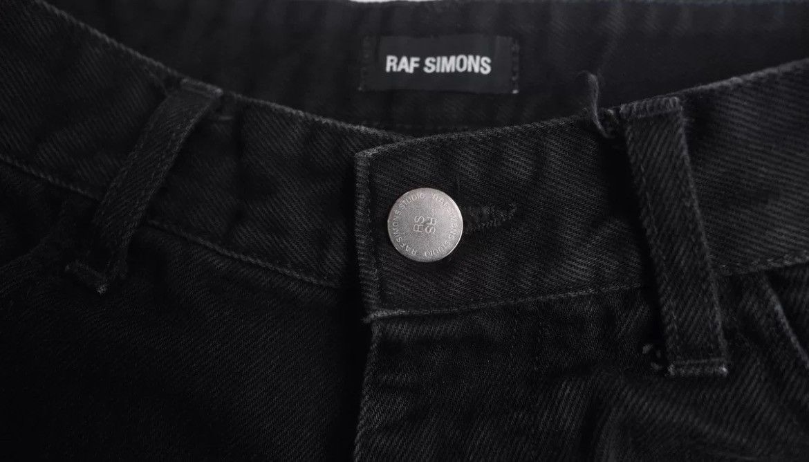 RAF SIMONS blueblack stitching double jeans - DMC