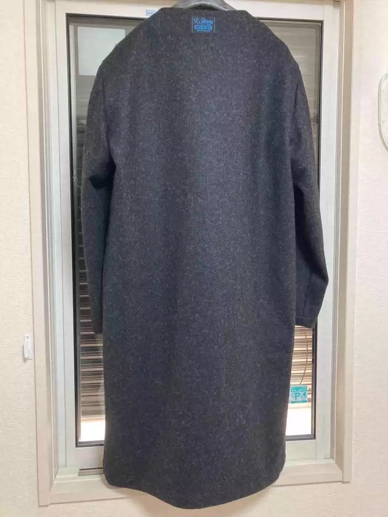 Raf Simons 20SS wool collarless laboratory coat trench coat