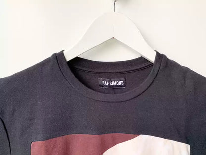 Raf Simons Show Yoga stitching fabric short sleeve T-shirt