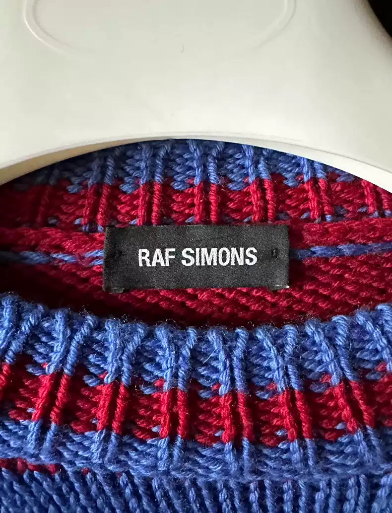 Raf Simons red and blue layered sweater