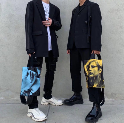 Raf Simons X Eastpak blue portrait printed crossbody bag