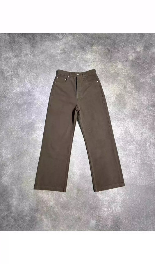 Rick Owens 23s/s washed to make old brown flared jeans.