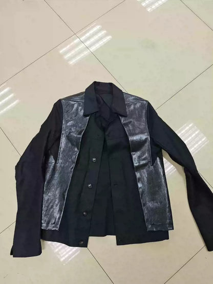 Rick Owens 19SS BABEL seasonal wax patchwork leather jacket