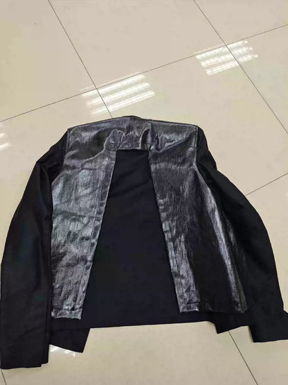 Rick Owens 19SS BABEL seasonal wax patchwork leather jacket