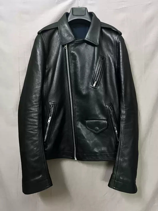 Rick Owens Cowhide motorcycle knight leather coat