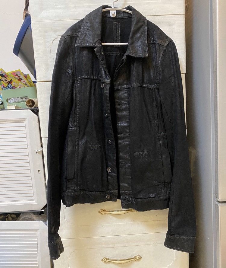 Rick owens brushed wax coated denim jacket - DMC