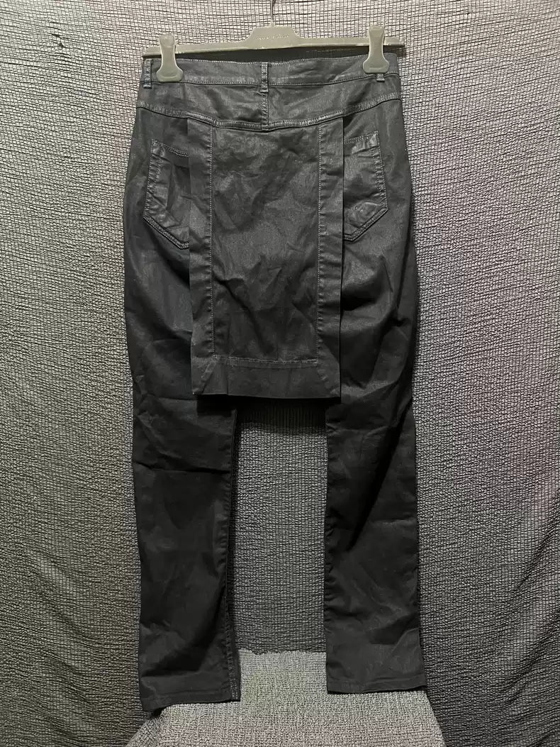 Rickowens 14ss brushed wax elastic denim jacket skirt pants Rick Owens jacket jeans