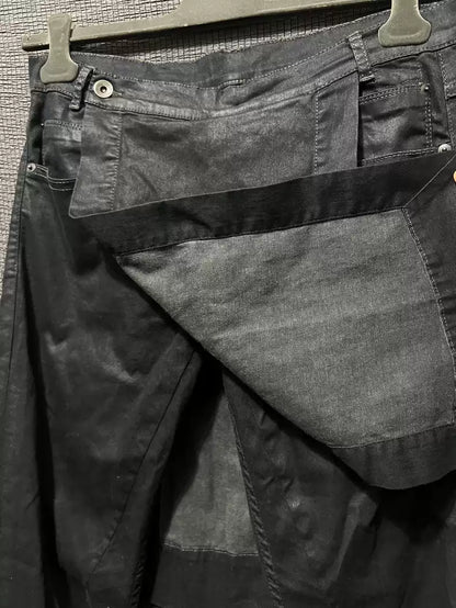 Rickowens 14ss brushed wax elastic denim jacket skirt pants Rick Owens jacket jeans