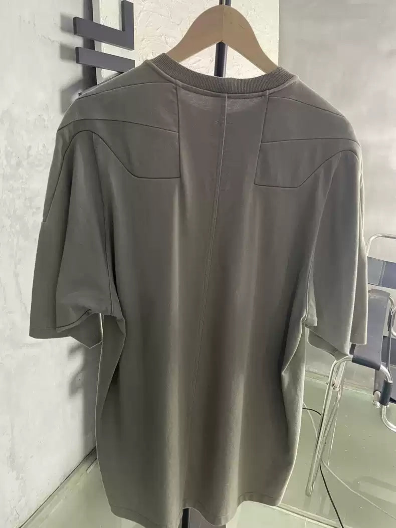 Rick Owens RO SS22 gray solid color T-shirt