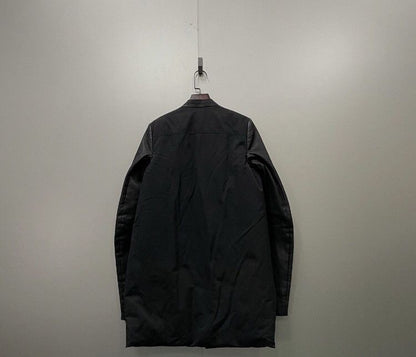 Rick Owens black diagonal leather jacket - DMC