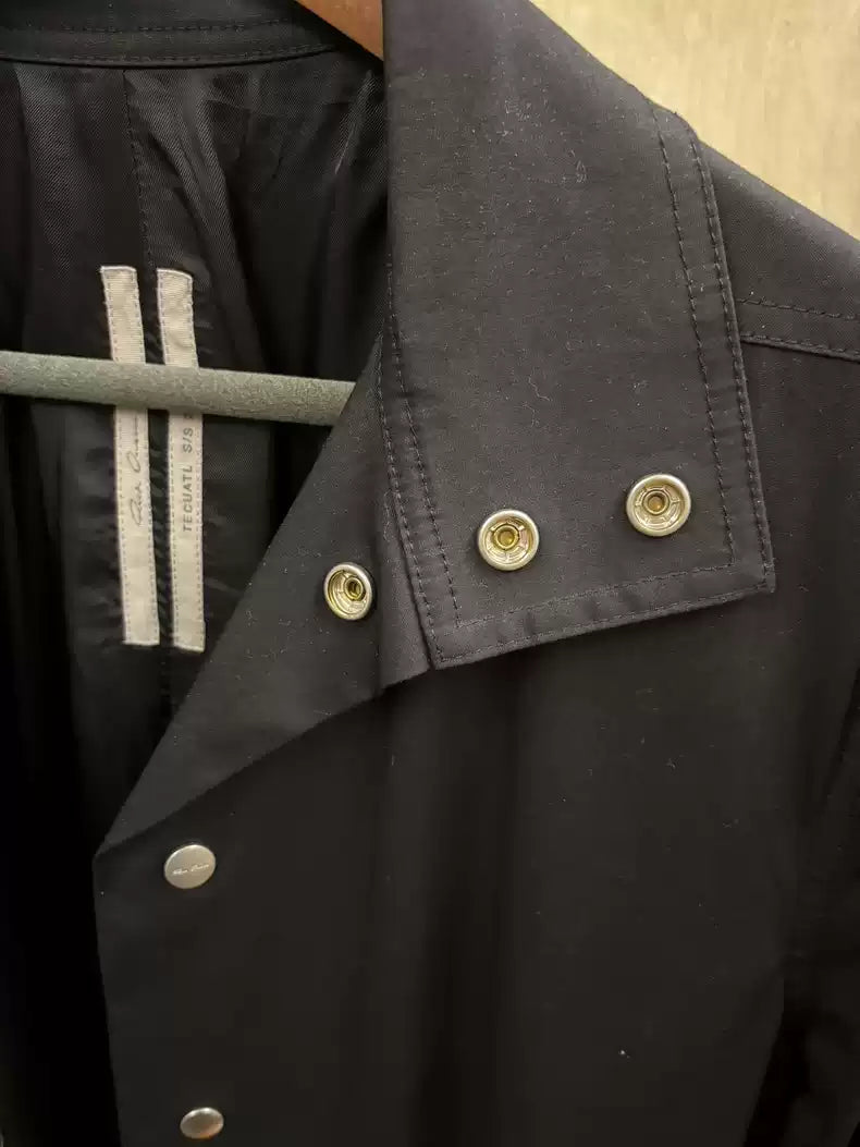 Rick Owens 20SS black zipper big pocket windbreaker