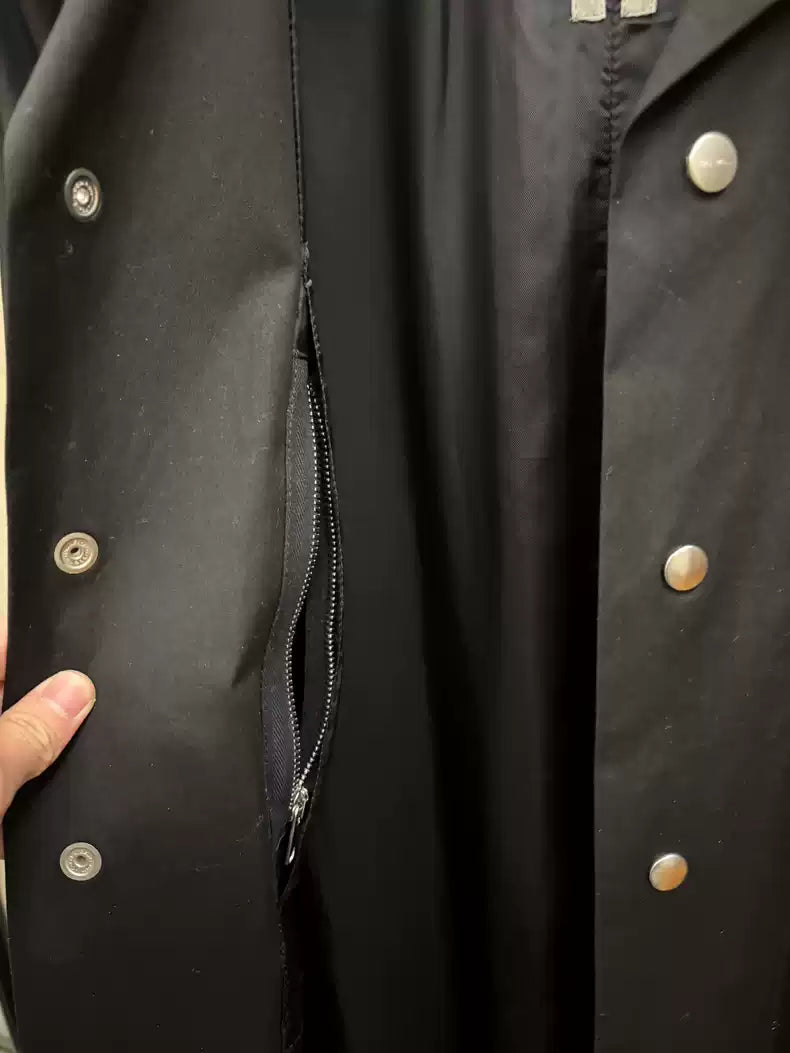 Rick Owens 20SS black zipper big pocket windbreaker