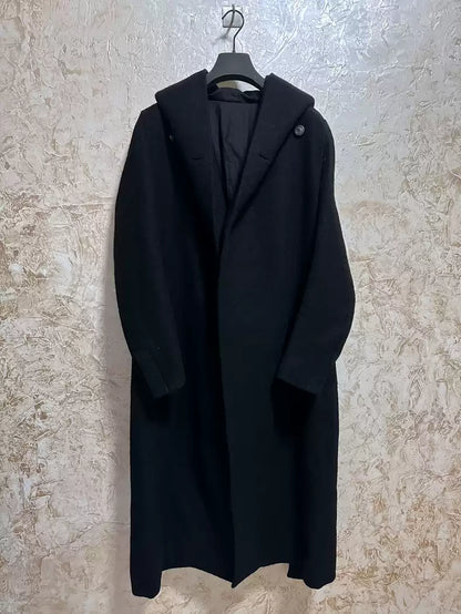 Rick Owens Main line cashmere wool hooded coat