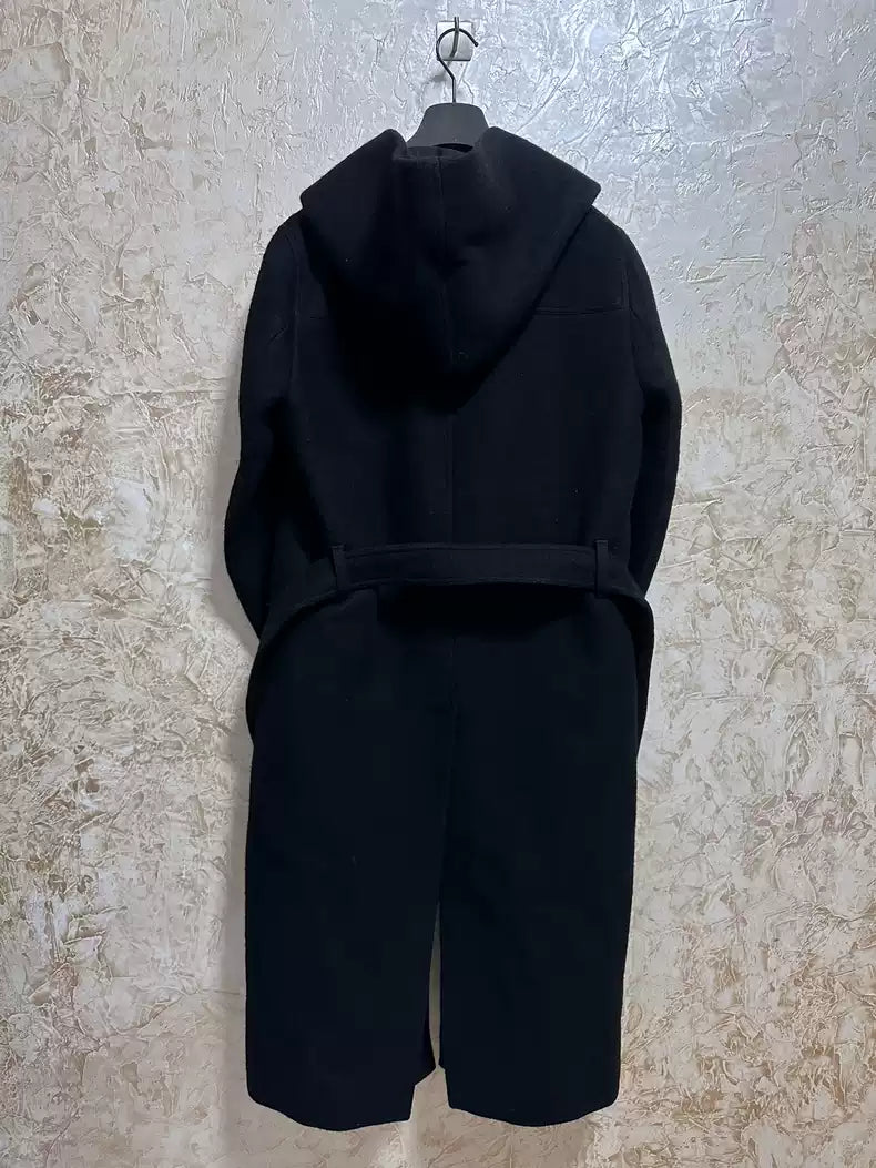 Rick Owens Main line cashmere wool hooded coat