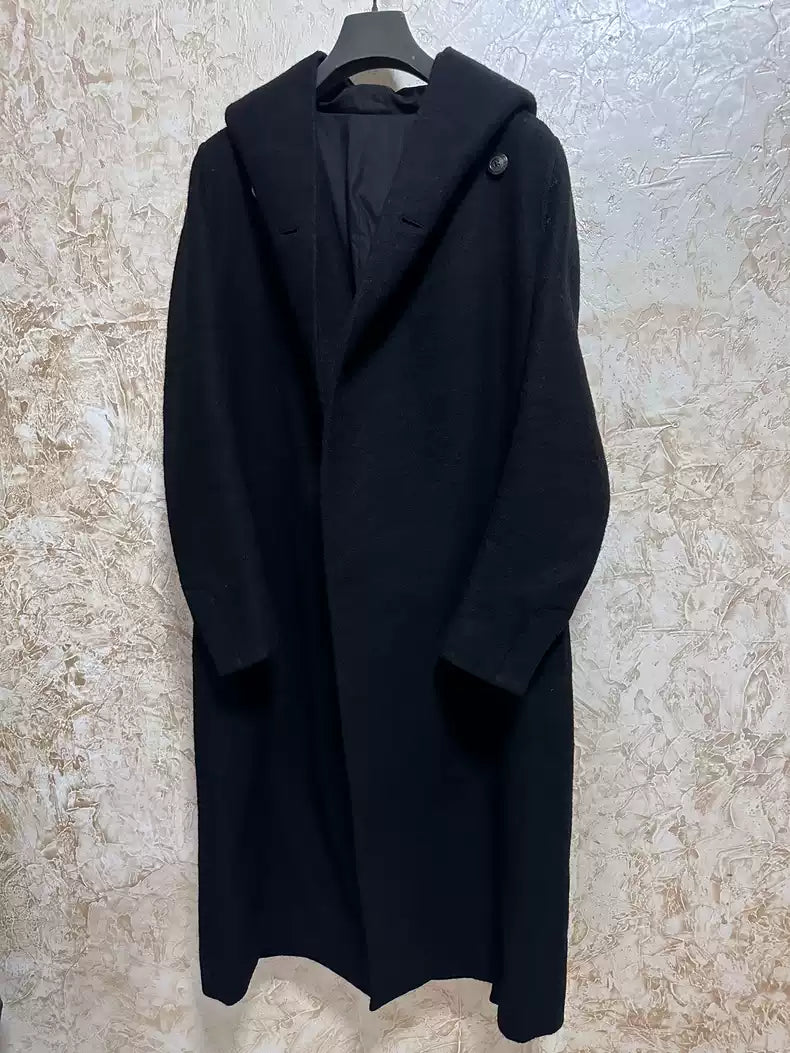 Rick Owens Main line cashmere wool hooded coat