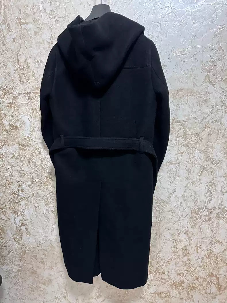 Rick Owens Main line cashmere wool hooded coat