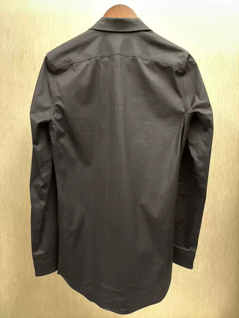 Rick Owens Main line TE double zipper pocket black shirt