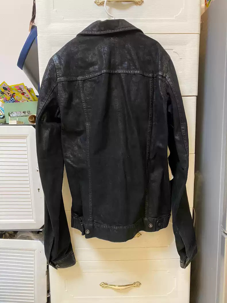 Rick Owens Wax-coated denim jacket