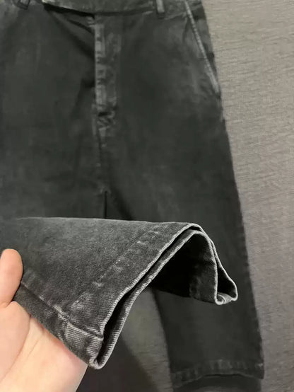 Rick Owens 11fw grinds to make old crotch jeans.