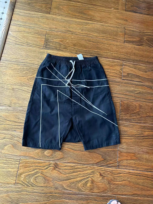 Rick owens main line six-pointed star embroidered shorts