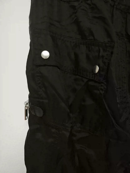 Rick Owens 5 zipper decorative drawstring long thin casual pants