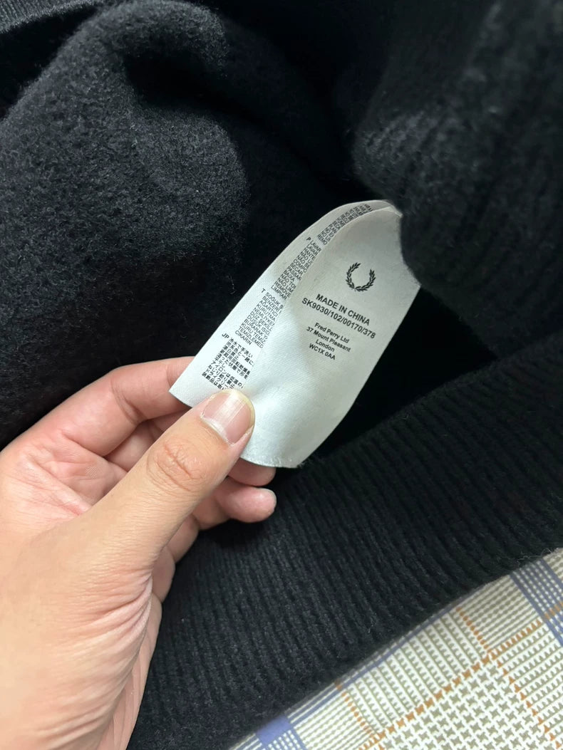 RAF SIMONS x FRED PERRY Black Sweater