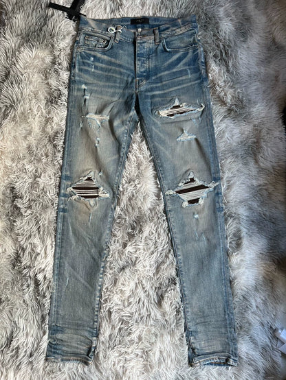 Amiri mx1 Distressed Blue Denim Pants