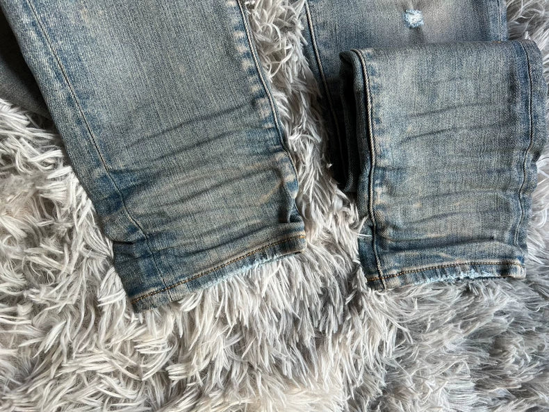 Amiri mx1 Distressed Blue Denim Pants