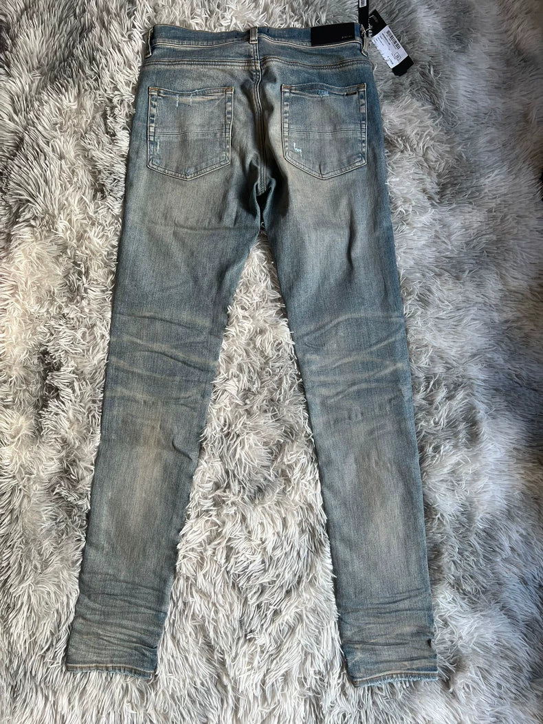 Amiri mx1 Distressed Blue Denim Pants