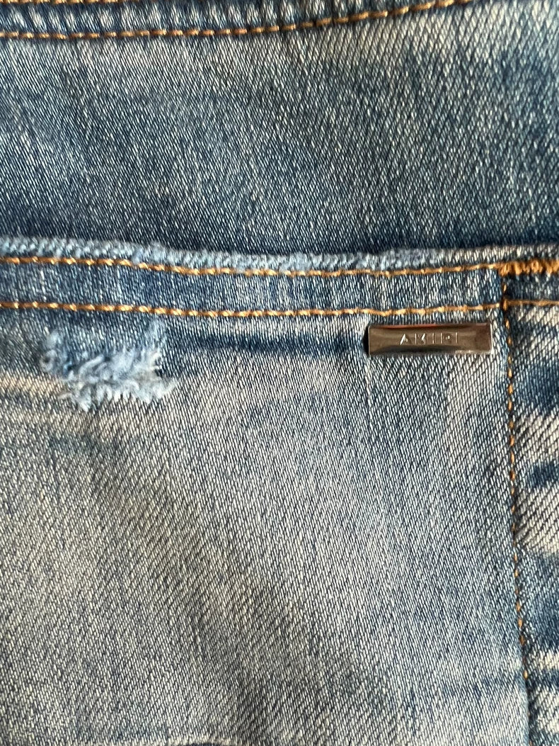 Amiri mx1 Distressed Blue Denim Pants