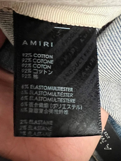 Amiri mx1 Distressed Blue Denim Pants