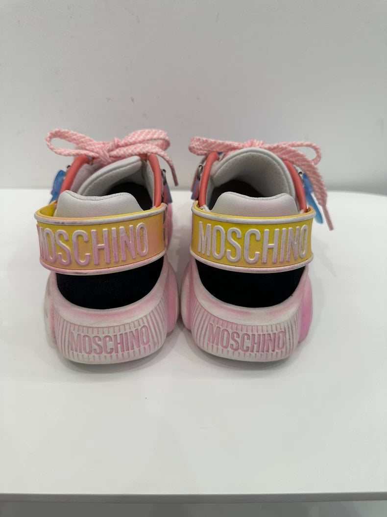 Pink and Black Sneakers with Velcro Straps