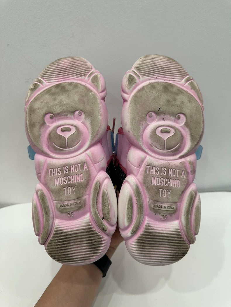 Pink and Black Sneakers with Velcro Straps