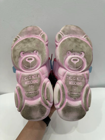 Pink and Black Sneakers with Velcro Straps