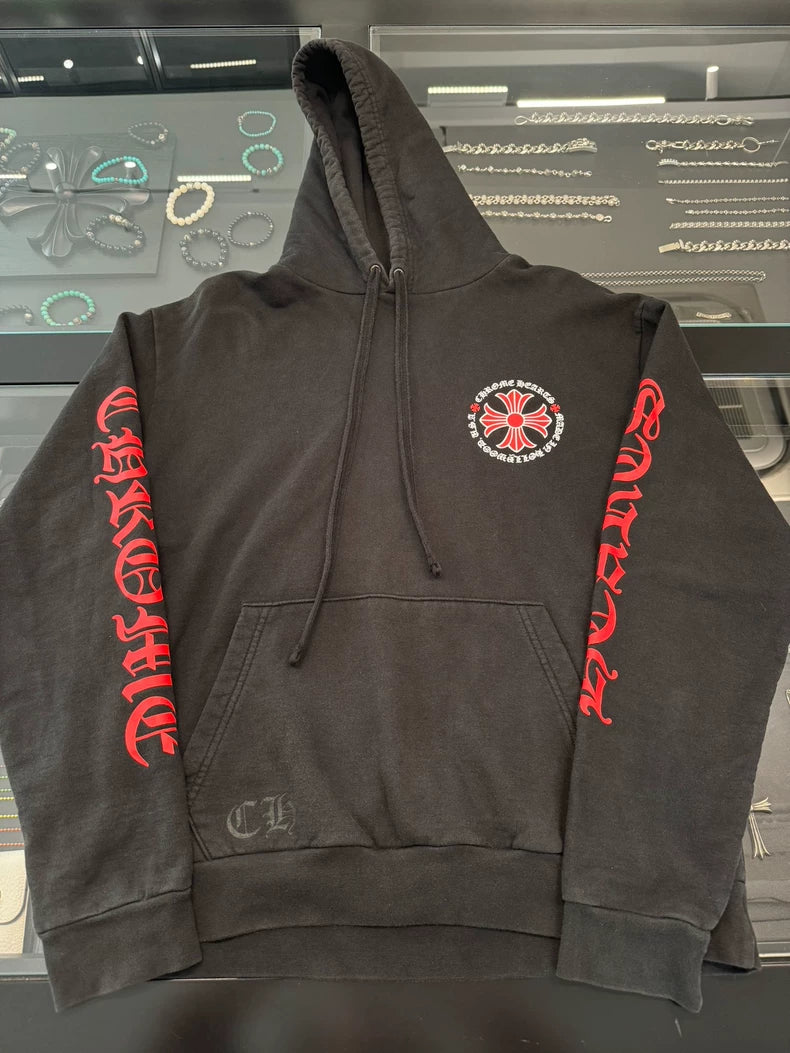 Chrome Hearts Black Red Cross Hoodie-yf