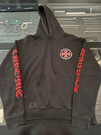 Chrome Hearts Black Red Cross Hoodie-yf