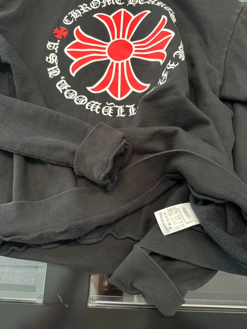 Chrome Hearts Black Red Cross Hoodie-yf