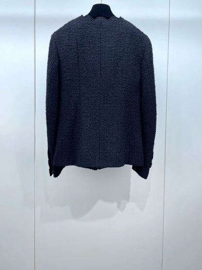 Chanel Black Gold Wave Edged Jacket