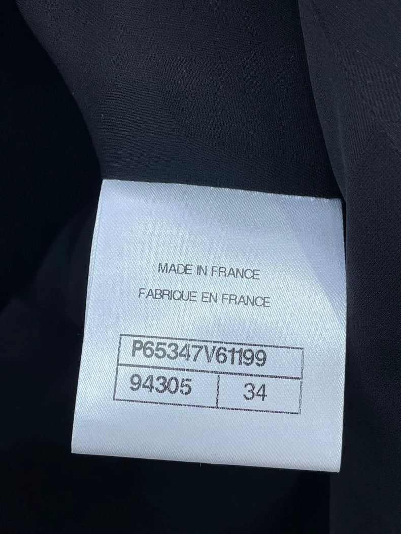 Chanel Black Gold Wave Edged Jacket