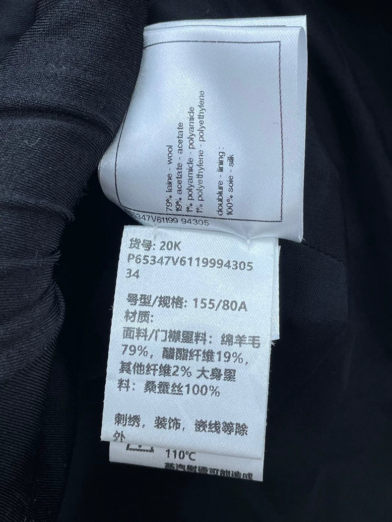 Chanel Black Gold Wave Edged Jacket