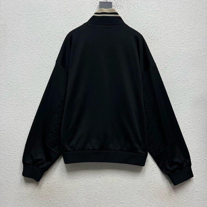 Gucci Black Monogram Half-Zip Jacket-yf