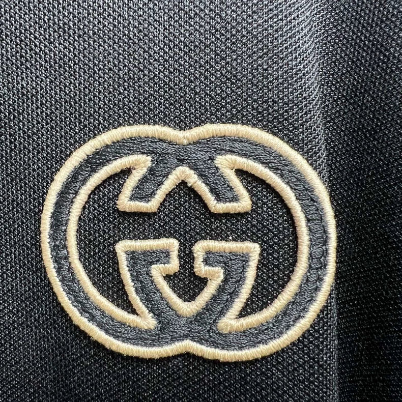 Gucci Black Monogram Half-Zip Jacket-yf