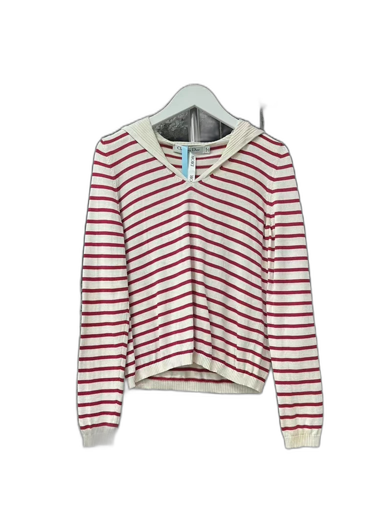 Dior Striped Knit Long Sleeve Shirt