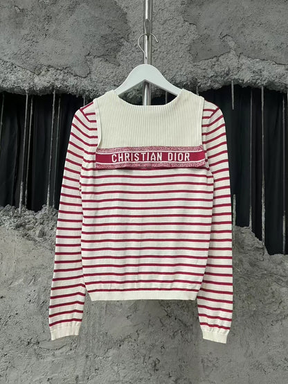 Dior Striped Knit Long Sleeve Shirt