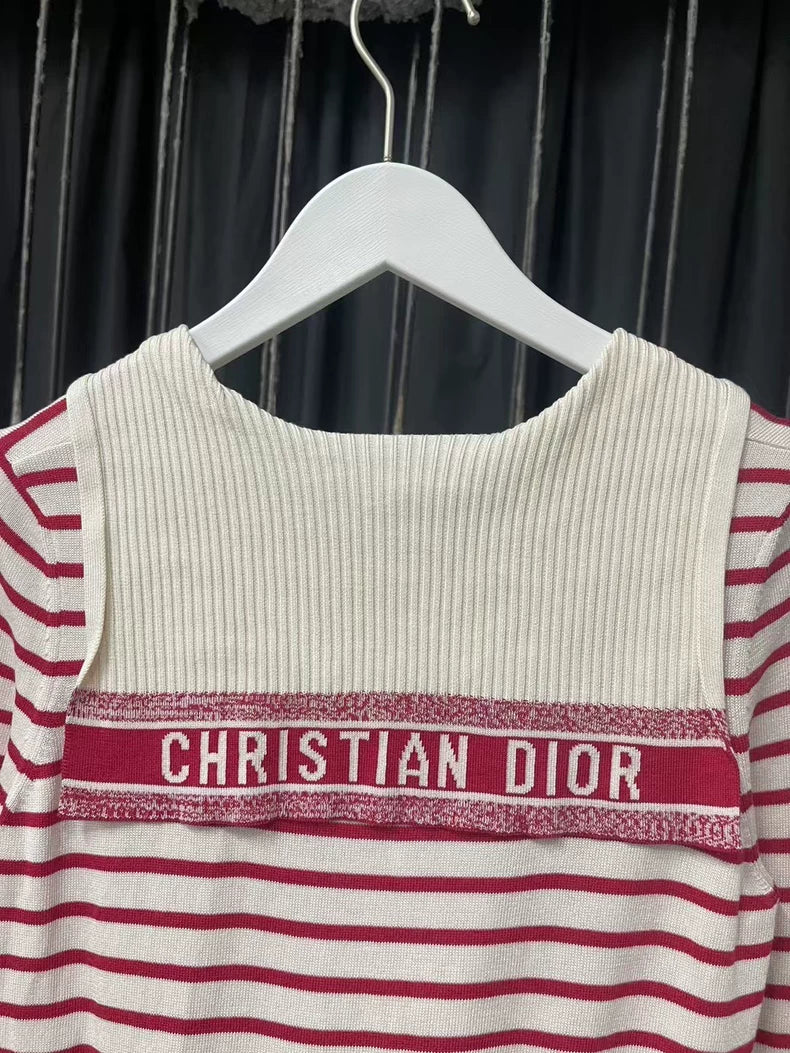 Dior Striped Knit Long Sleeve Shirt