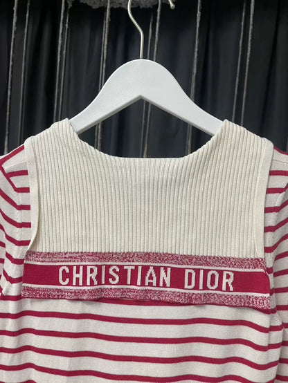 Dior Striped Knit Long Sleeve Shirt