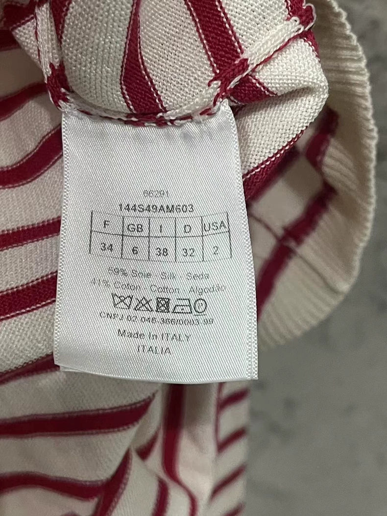 Dior Striped Knit Long Sleeve Shirt