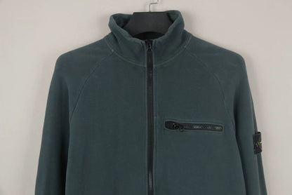 Stone Island Green Zip Jacket with Logo